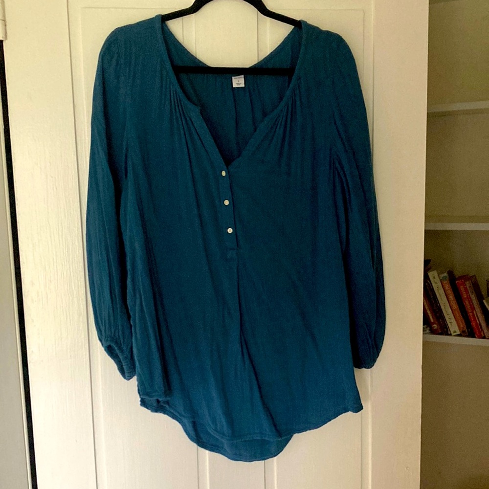 Old Navy dark teal blouse.  Says S, but fits like a L.